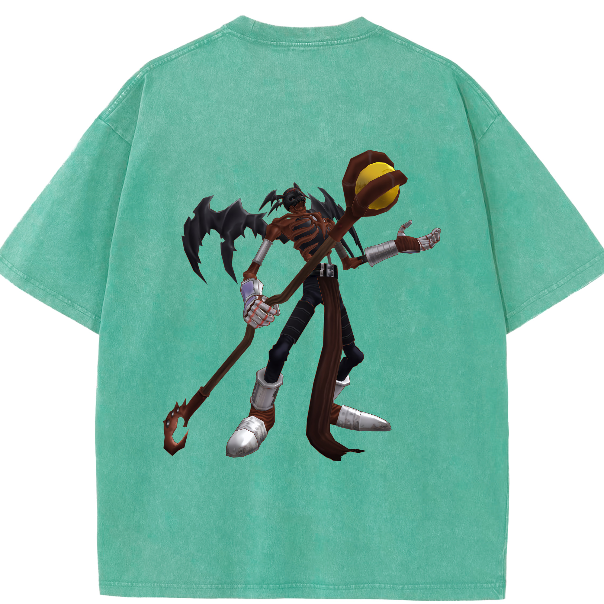 （画像用） Digimon デジタルモンスター/デジモン 綿100% ヴィンテージ風 半袖Tシャツ（背面プリント）